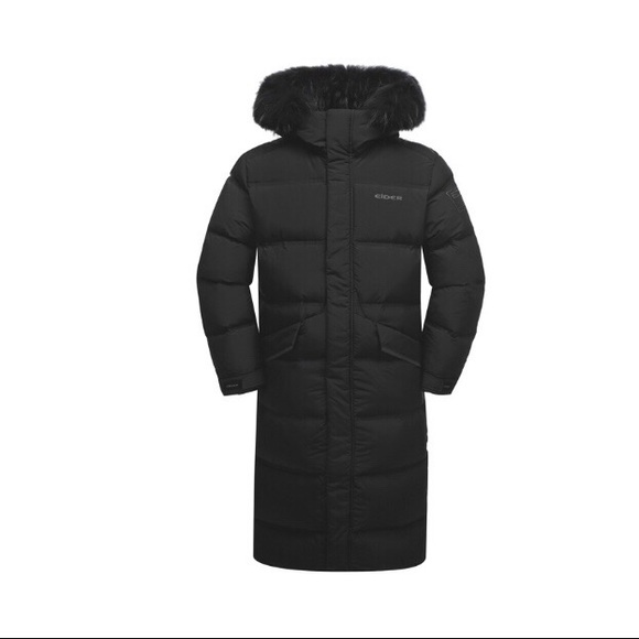 EIDER Black Down Parka Long Puffer Padding Jacket - Picture 3 of 4